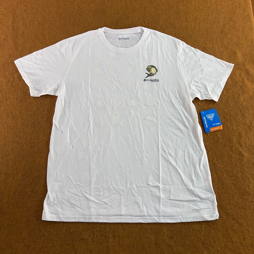 Columbia Mens XL White PFG Dorado Taco Graphic Short Sleeve T-Shirt NWT